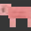 Pixelated Pink Pig Creature Character In Low Poly 3D Game Art Render 3d model