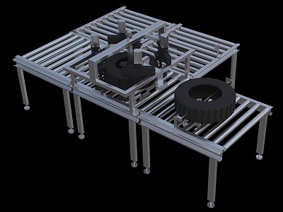 Tire QC inspection line assembly line equipment 3d model