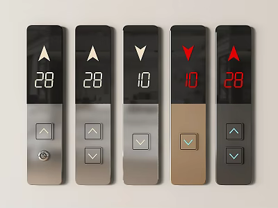 Modern elevator switch elevator button key elevator outgoing call box elevator floor display outgoing call box panel elevator display 3d model