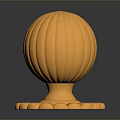 Ornate Golden Spherical Decorative Household Item With Petal Base Design