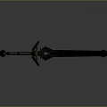 Fantasy Style Purple And Golden Sword With Decorative Hilt And Metallic Blade