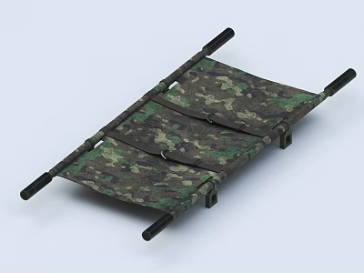 Medical Equipment Camouflage Stretcher With Black Frame For Emergency Rescue Use 3d model