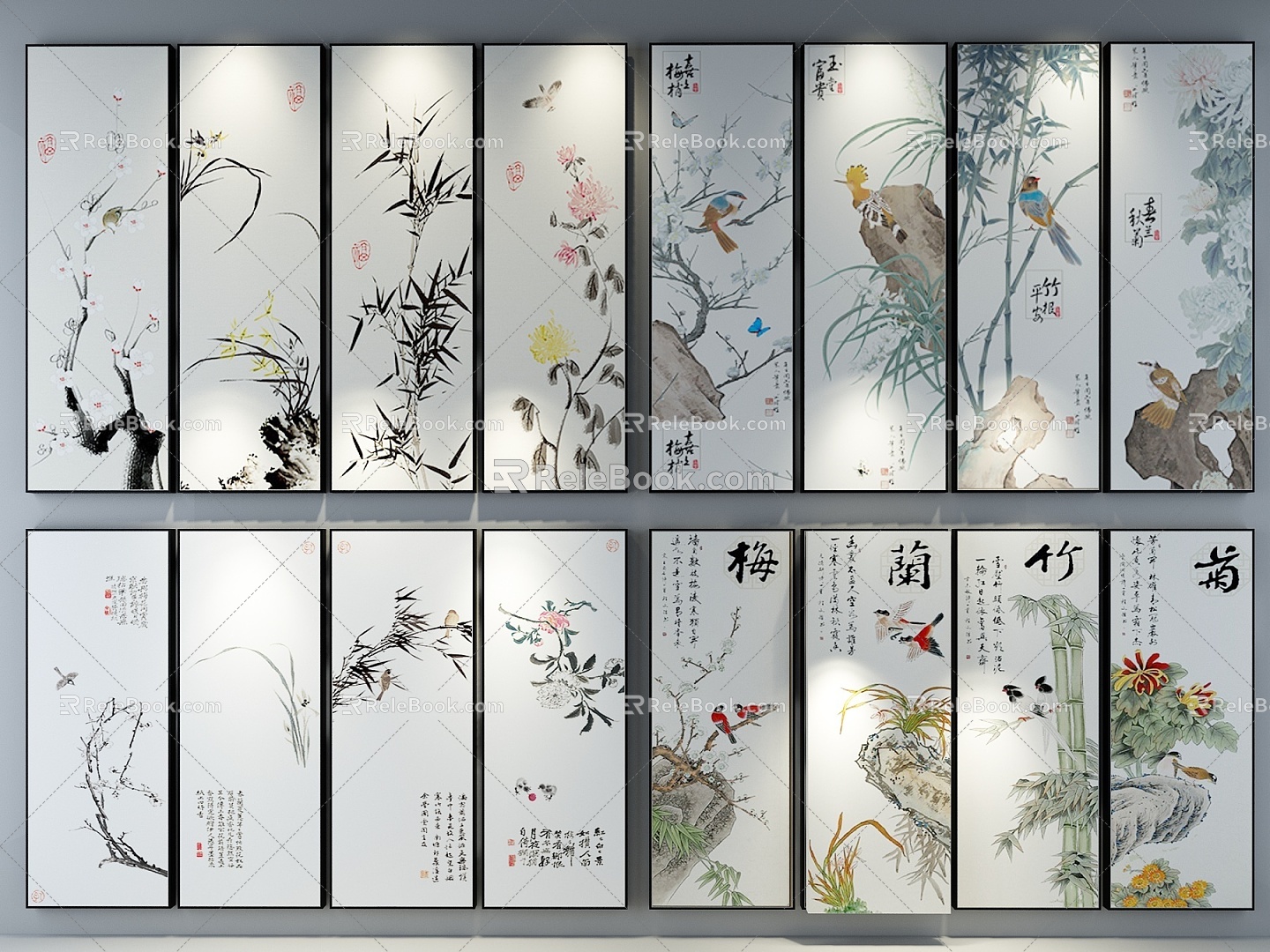 New Chinese Decorative Painting 3d model