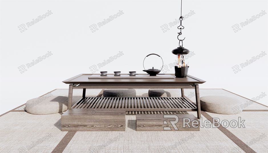 New Chinese Tea Table and Chair Tatami Tea Table Cushion model