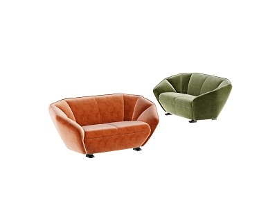 modern double sofa 3d model