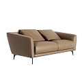 modern double sofa minimalist sofa 3d model