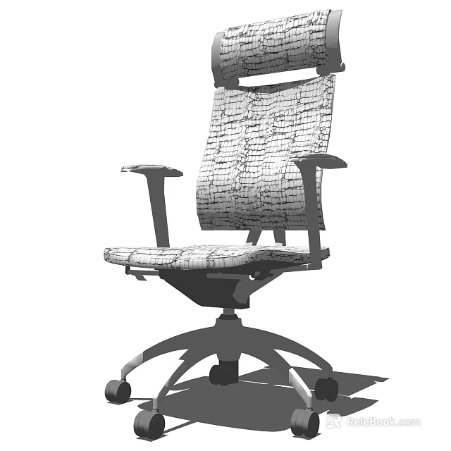 Ergonomic Office Chair With Adjustable Backrest Armrests And Swivel Base With Caster Wheels 3d model 