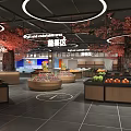 Modern Supermarket Grocery Store Interior With Organized Shelves And Fresh Produce