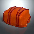 Delicious Appetizing Orange Dessert With Red Stripes On Shiny Smooth Surface