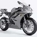 Sleek Silver Sporty Motorcycle With Streamlined Body Black Tires And Alloy Wheels