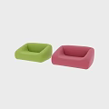 Modern Irregular Shaped Sofa with Knitted Texture in Red and Green Colors 3d model