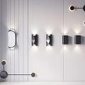 Modern Geometric Wall Lamps With Decorative Design On White Wall Surface