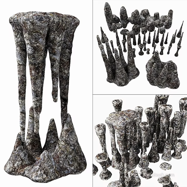 Garden Rock Ornaments With Various Shapes And Natural Rough Texture For Landscape Decoration 3d model 