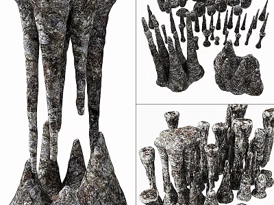 Garden Rock Ornaments With Various Shapes And Natural Rough Texture For Landscape Decoration 3d model
