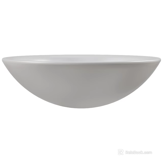 White Ceramic Round Vessel Wash Basin With Modern Design For Bathroom 3d model