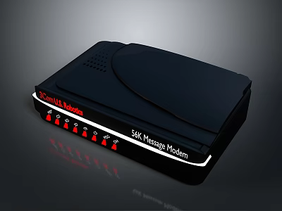 Classic 56k Modem for Computer Dial Up Internet Networking Device 3d model
