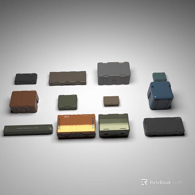 Sturdy Hardware Tools Storage Cases With Multiple Colors And Different Sizes 3d model 