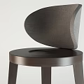 Modern Bar Stool With Round Seat Curved Fabric Backrest And Metal Footrest