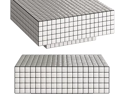 Modern Coffee Table With Grid Patterned Surface And Modular Block Structure 3d model