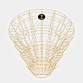 Modern Golden Chandelier with Geometric Frame and Multi layer Linear Design Structure 3d model
