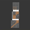 Layered Staircase Structure With Transparent Glass Railings Wooden Steps And Grid Platform Base