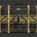 Vintage Black Suitcase With Golden Accents And Red Handle For Daily Travel Storage