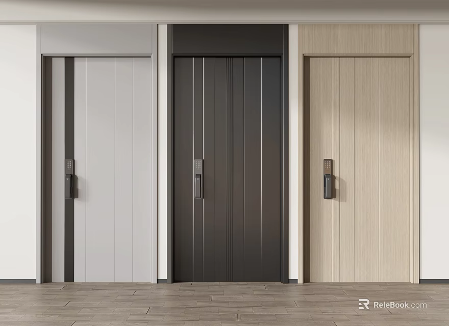 Modern Security Doors In Different Styles And Finishes 3d model