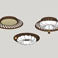 wood grain ceiling lamp cloud cream ceiling lamp 3d model