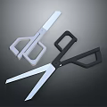 High Quality Hardware Tools White And Black Scissors With Modern Design 3d model