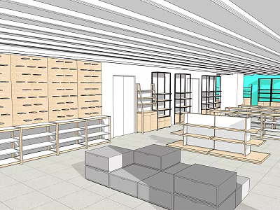 Modern Supermarket Shopping Mall Commodity Home Department Store 3d model