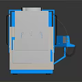 Modern Blue Industrial Equipment Featuring Stainless Steel Parts And Transparent Window