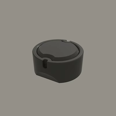 Black Round Lid With Recessed Top And Curved Base Design 3d model