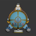 Pioneer 23 Spacecraft 3D Model With Transparent Cockpit And Blue Yellow Design