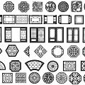 New Chinese Style Pattern Window Carved Window Corner Flower Corner Carved Pane Grid Window 3d model