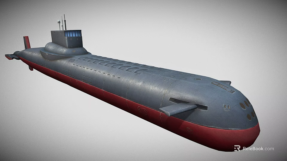 Luxury Yacht Featuring Gray Hull Red Bottom And Upper Deck Structure Design 3d model 