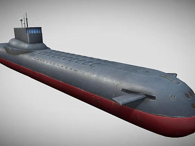 Luxury Yacht Featuring Gray Hull Red Bottom And Upper Deck Structure Design 3d model