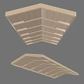 Modern Wooden Ceiling Design With Layered Grid Panels And Structured Patterns 3d model