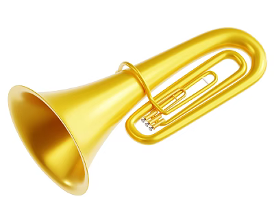 Shiny Golden Brass Trombone Musical Instrument with Professional Design and Smooth Surface 3d model