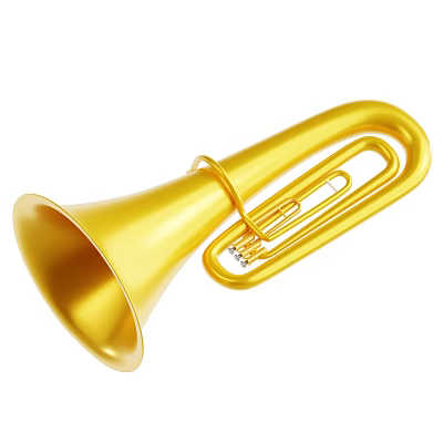 Shiny Golden Brass Trombone Musical Instrument with Professional Design and Smooth Surface 3d model