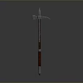 Yang Pickaxe Cross Draft Steel Tools Wood Handle Yang Pickaxe Cartoon Yang Pickaxe Tools Hardware Tools Processing Tools 3d model