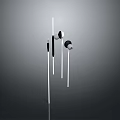 Sleek Modern Earphones With Black White Design And Long Cable 3d model