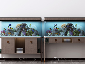 New Chinese Fish Tank Fish Tank Cabinet 3d model