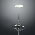 Drum Cymbal On Chrome Stand Reflective Surface Musical Instrument Setup Studio 3d model