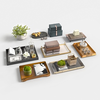 Tray decoration combination 3d model