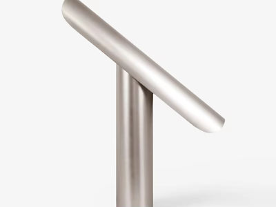 Modern Minimalist Table Lamp With Metallic Silver Structure And Sleek Thin Curved Arm 3d model