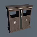 Public Facility Roofed Classified Trash Bin With Recyclable And Non Recyclable Symbols