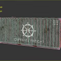 Rusty CAT FREIGHT Shipping Container With Logo And Industrial Design