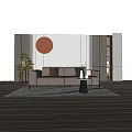 New Chinese-style double sofa 3d model
