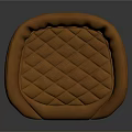 Modern Orange Quilted Bar Stool With Upholstered Seat And Golden Base