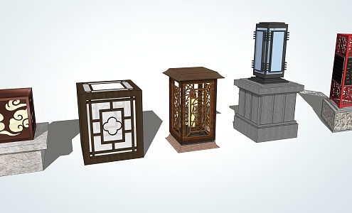 New Chinese lawn lamp 3d model